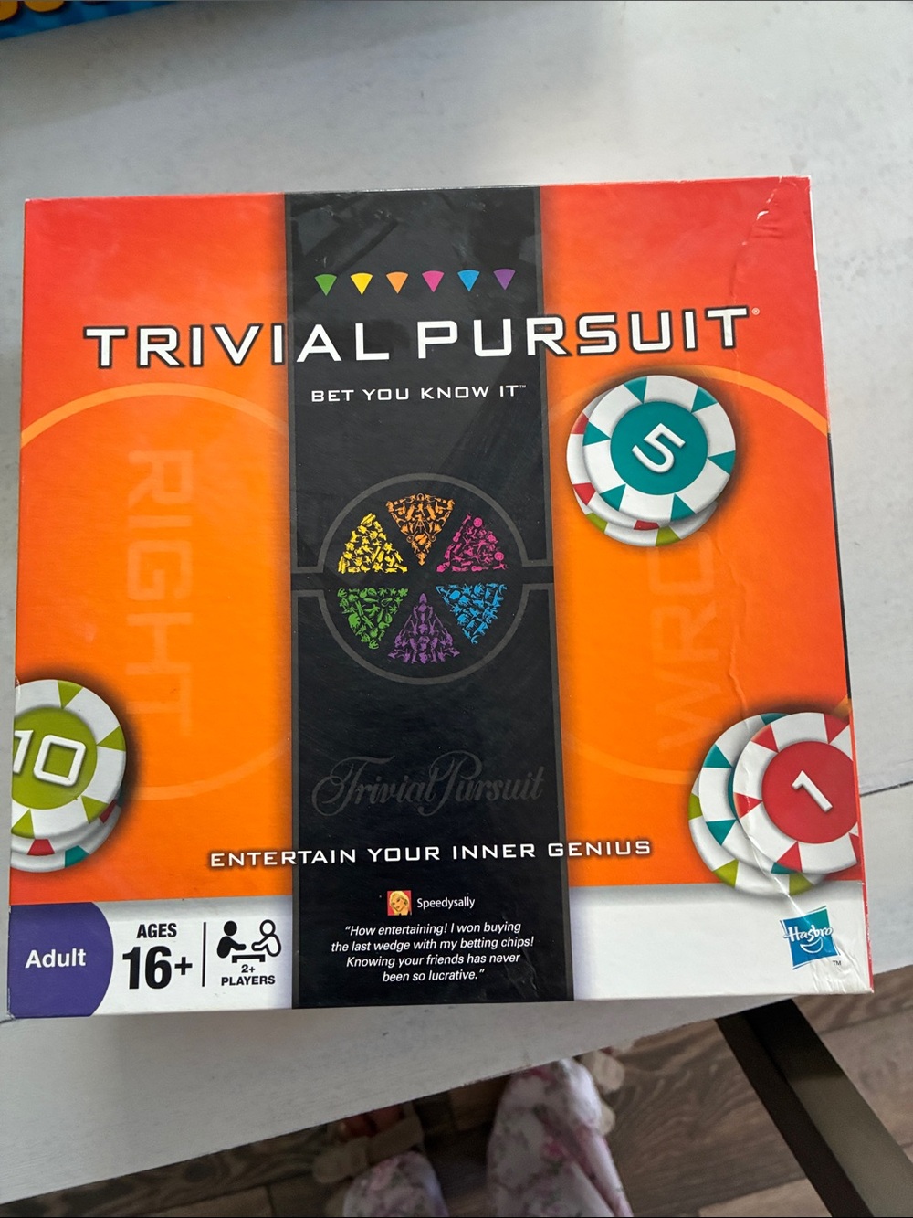Hasbro Trivial Pursuit Orange Box with Colorful Wedges